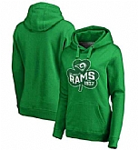 Women Los Angeles Rams Pro Line by Fanatics Branded St. Patrick's Day Paddy's Pride Pullover Hoodie Kelly Green FengYun,baseball caps,new era cap wholesale,wholesale hats